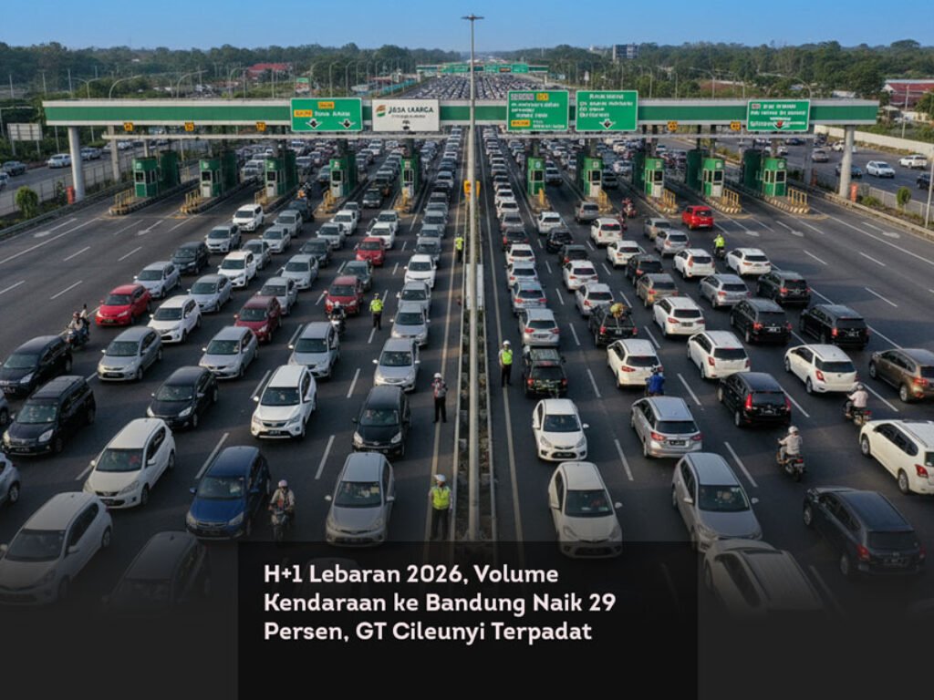 H+1 Lebaran 2026, Volume Kendaraan ke Bandung Naik 29 Persen, GT Cileunyi Terpadat