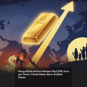 Harga Emas Antam Melesat Rp3,059 Juta per Gram, Cetak Rekor Baru di Akhir Pekan