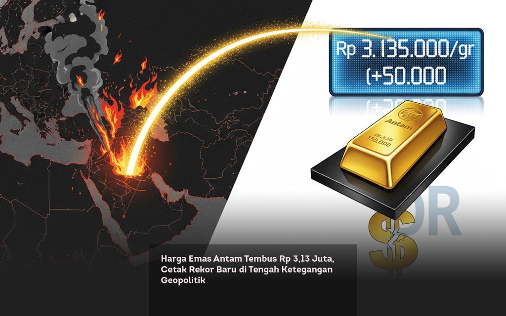 Harga Emas Antam Tembus Rp 3,13 Juta, Cetak Rekor Baru di Tengah Ketegangan Geopolitik locusonline featured image Mar