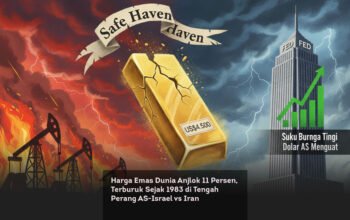 Harga Emas Dunia Anjlok 11 Persen, Terburuk Sejak 1983 di Tengah Perang AS Israel vs Iran locusonline featured image Mar 2026