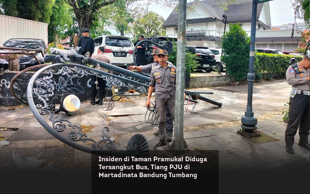 Insiden di Taman Pramuka! Diduga Tersangkut Bus, Tiang PJU di Martadinata Bandung Tumbang locusonline featured image Mar 2026