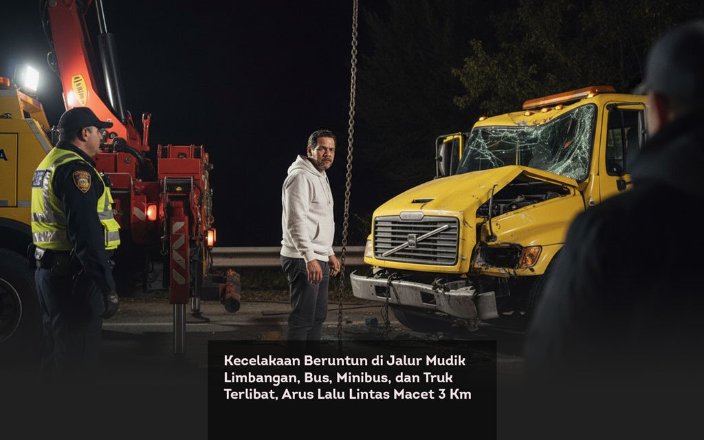 Kecelakaan Beruntun di Jalur Mudik Limbangan, Bus, Minibus, dan Truk Terlibat, Arus Lalu Lintas Macet 3 Km locusonline featured image Mar 2026