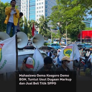 Mahasiswa Gema Kosgoro Demo BGN, Tuntut Usut Dugaan Markup dan Jual Beli Titik SPPG