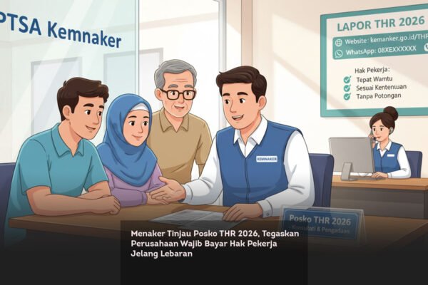 Menaker Tinjau Posko THR 2026, Tegaskan Perusahaan Wajib Bayar Hak Pekerja Jelang Lebaran locusonline featured image Mar