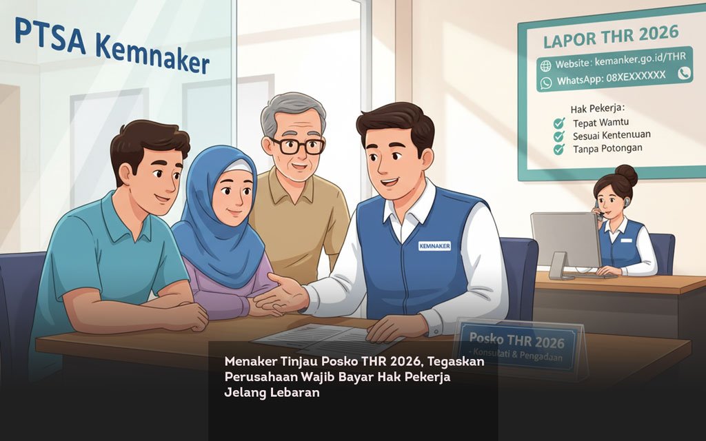 Menaker Tinjau Posko THR 2026, Tegaskan Perusahaan Wajib Bayar Hak Pekerja Jelang Lebaran locusonline featured image Mar