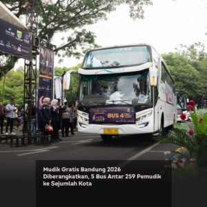 Mudik Gratis Bandung 2026 Diberangkatkan, 5 Bus Antar 259 Pemudik ke Sejumlah Kota