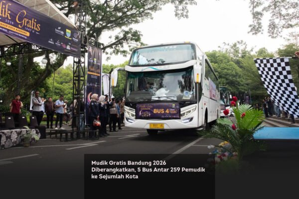 Mudik Gratis Bandung 2026 Diberangkatkan, 5 Bus Antar 259 Pemudik ke Sejumlah Kota locusonline featured image Mar 2026
