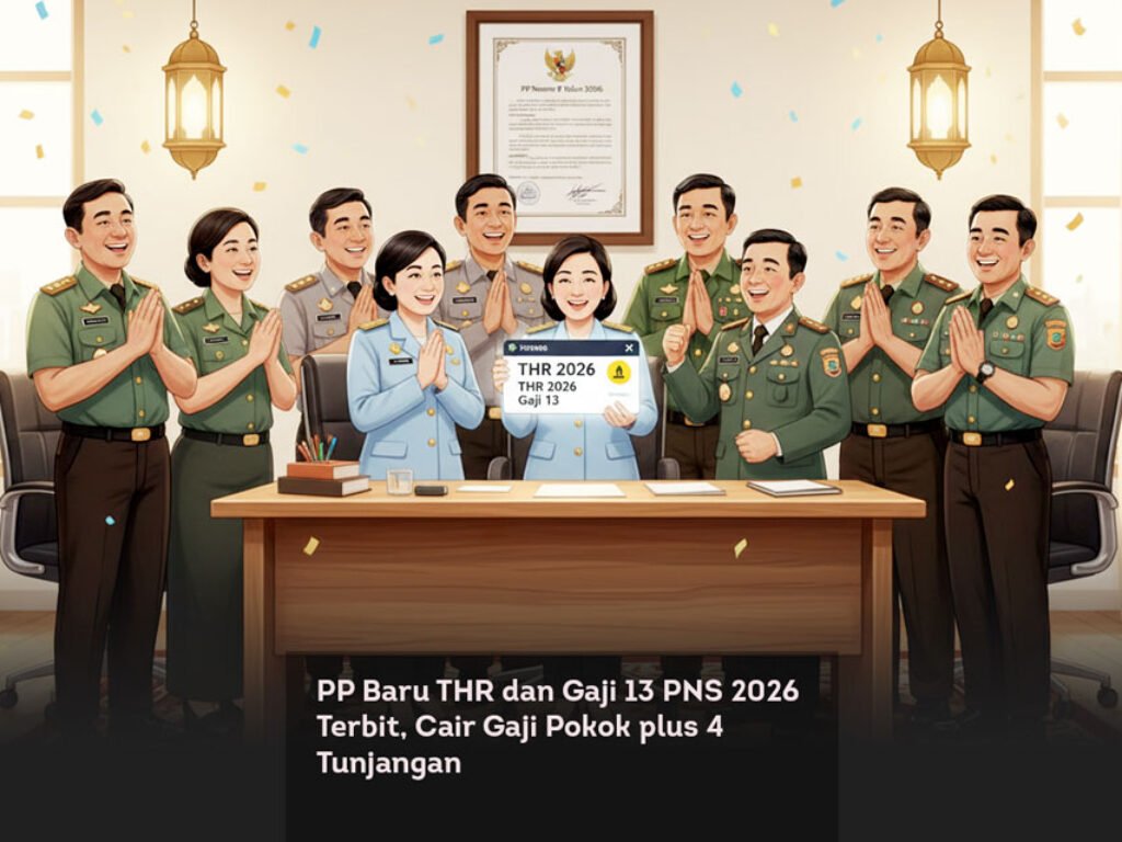 PP Baru THR dan Gaji 13 PNS 2026 Terbit, Cair Gaji Pokok plus 4 Tunjangan