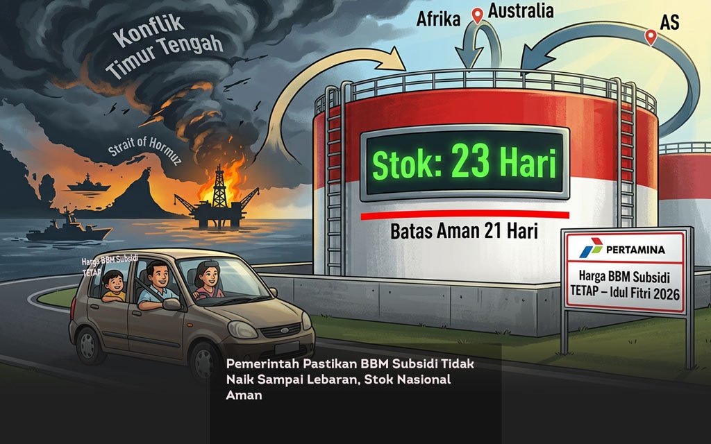 Pemerintah Pastikan BBM Subsidi Tidak Naik Sampai Lebaran, Stok Nasional Aman locusonline featured image Mar