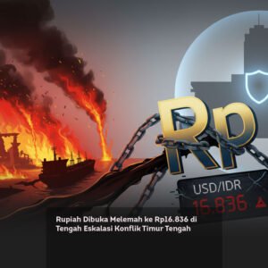 Rupiah Dibuka Melemah ke Rp16.836 di Tengah Eskalasi Konflik Timur Tengah