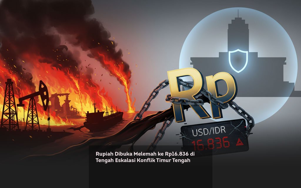 Rupiah Dibuka Melemah ke Rp16.836 di Tengah Eskalasi Konflik Timur Tengah locusonline featured image Mar