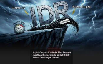 Rupiah Terpuruk di Rp16.974, Ekonom Ingatkan Risiko 'Crash' ke Rp20.000 Akibat Guncangan Global locusonline featured image Mar 2026