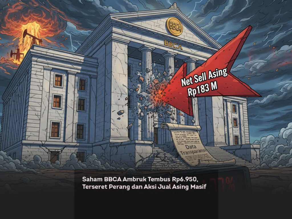 Saham BBCA Ambruk Tembus Rp6.950, Terseret Perang dan Aksi Jual Asing Masif