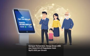 Sempat Terkoreksi, Harga Emas UBS dan Galeri24 di Pegadaian Naik Rp53.000 per Gram!