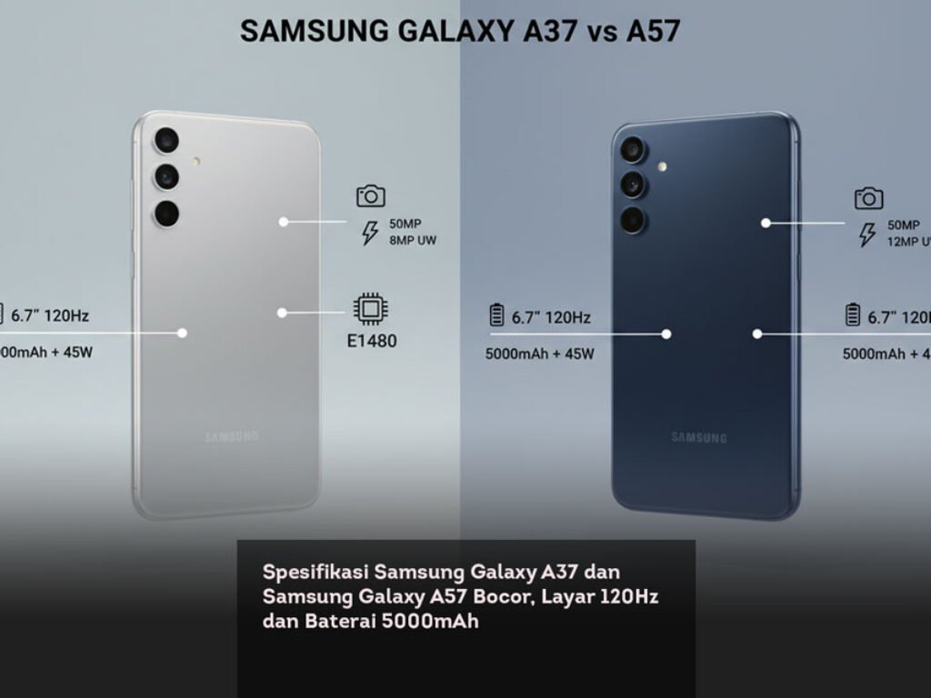 Spesifikasi Samsung Galaxy A37 dan Samsung Galaxy A57 Bocor, Layar 120Hz dan Baterai 5000mAh
