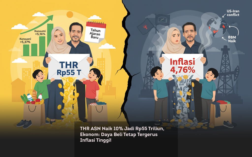 THR ASN Naik 10% Jadi Rp55 Triliun, Ekonom, Daya Beli Tetap Tergerus Inflasi Tinggi! locusonline featured image Mar