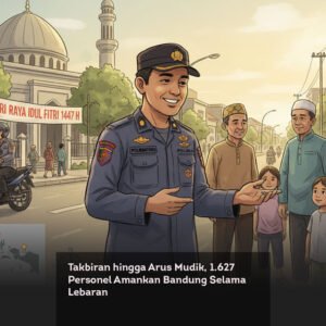 Takbiran hingga Arus Mudik, 1.627 Personel Amankan Bandung Selama Lebaran