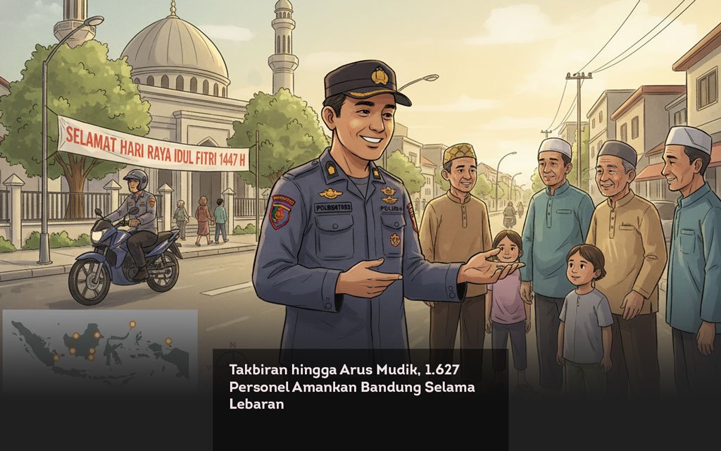 Takbiran hingga Arus Mudik, 1.627 Personel Amankan Bandung Selama Lebaran locusonline featured image Mar 2026
