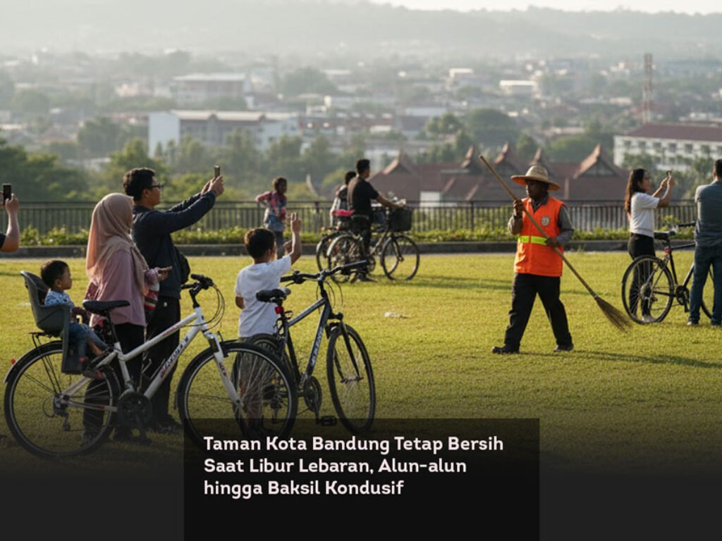 Taman Kota Bandung Tetap Bersih Saat Libur Lebaran, Alun-alun hingga Baksil Kondusif