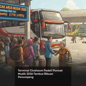 Terminal Cicaheum Padat! Puncak Mudik 2026 Tembus Ribuan Penumpang