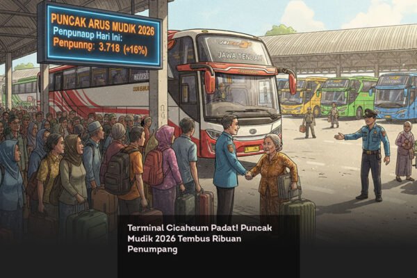 Terminal Cicaheum Padat! Puncak Mudik 2026 Tembus Ribuan Penumpang locusonline featured image Mar 2026