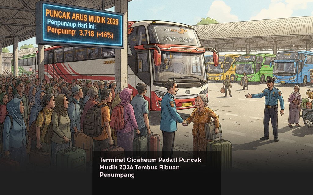 Terminal Cicaheum Padat! Puncak Mudik 2026 Tembus Ribuan Penumpang locusonline featured image Mar 2026
