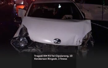 Tragedi KM 93 Tol Cipularang, 10 Kendaraan Ringsek, 2 Tewas
