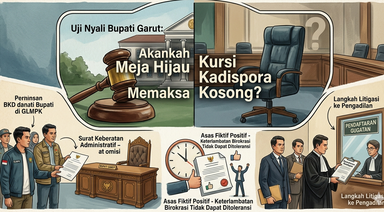 Uji Nyali Bupati Garut, GLMPK Akankah Meja Hijau Memaksa Kursi Kadispora Kosong