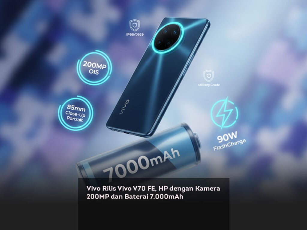 Vivo Rilis Vivo V70 FE, HP dengan Kamera 200MP dan Baterai 7.000mAh