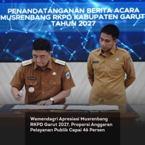 Wamendagri Apresiasi Musrenbang RKPD Garut 2027, Proporsi Anggaran Pelayanan Publik Capai 46 Persen
