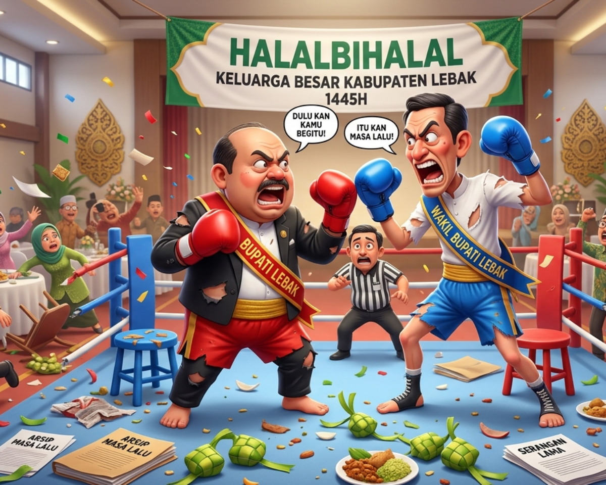 Perseteruan Bupati dan Wakil Bupati Lebak Bikin Halalbihalal Jadi Ring Tinju Ketika Masa Lalu Jadi Senjata