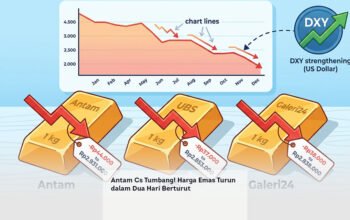 Antam Cs Tumbang! Harga Emas Turun dalam Dua Hari Berturut