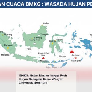 BMKG: Hujan Ringan hingga Petir Guyur Sebagian Besar Wilayah Indonesia Senin Ini