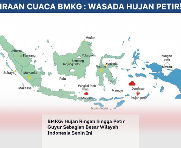 BMKG, Hujan Ringan hingga Petir Guyur Sebagian Besar Wilayah Indonesia Senin Ini locusonline featured image Apr 2026