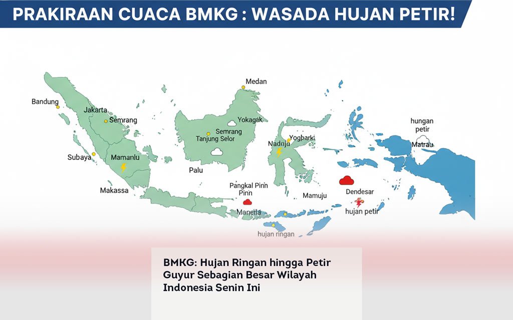 BMKG, Hujan Ringan hingga Petir Guyur Sebagian Besar Wilayah Indonesia Senin Ini locusonline featured image Apr 2026