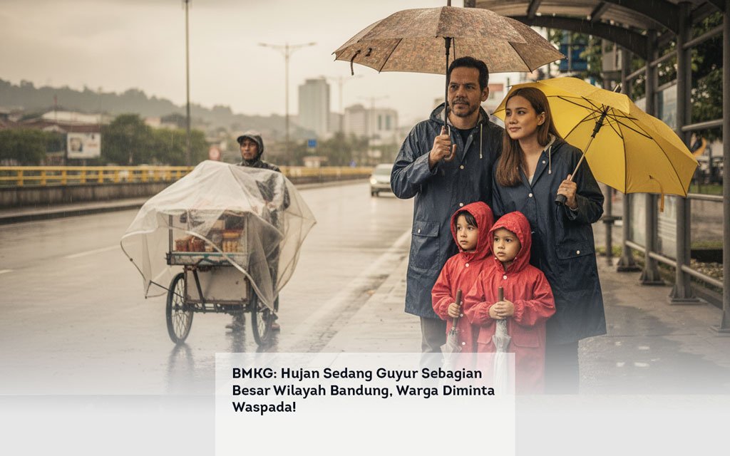 BMKG, Hujan Sedang Guyur Sebagian Besar Wilayah Bandung, Warga Diminta Waspada! locusonline featured image Apr 2026