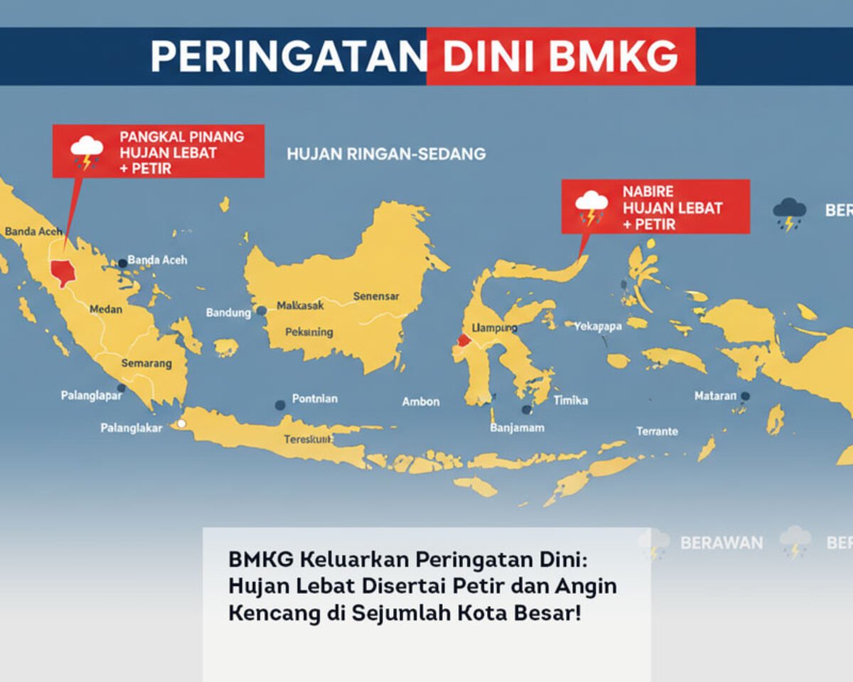 BMKG Keluarkan Peringatan Dini: Hujan Lebat Disertai Petir dan Angin Kencang di Sejumlah Kota Besar!