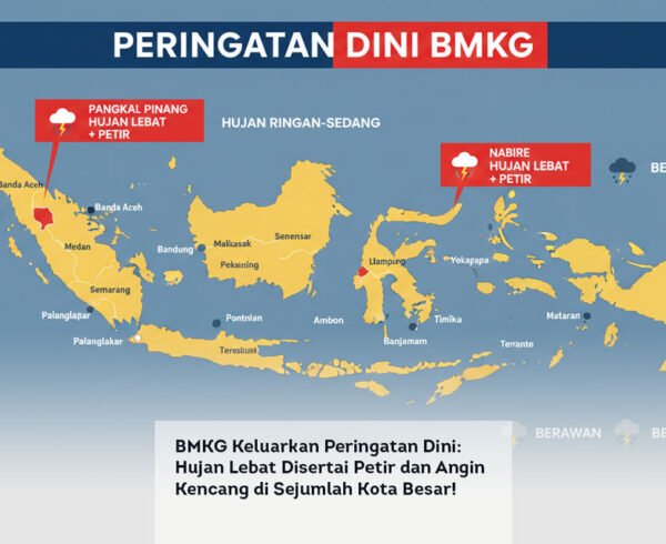 BMKG Keluarkan Peringatan Dini, Hujan Lebat Disertai Petir dan Angin Kencang di Sejumlah Kota Besar! locusonline featured image Apr 2026