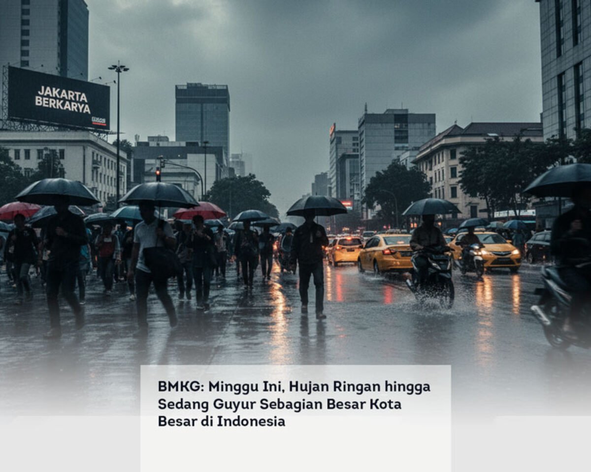 BMKG: Minggu Ini, Hujan Ringan hingga Sedang Guyur Sebagian Besar Kota Besar di Indonesia