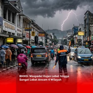 BMKG: Waspada! Hujan Lebat hingga Sangat Lebat Ancam 4 Wilayah