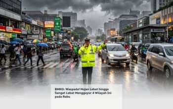 BMKG: Waspada! Hujan Lebat hingga Sangat Lebat Mengguyur 4 Wilayah Ini pada Rabu