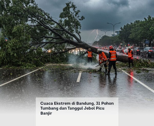 Cuaca Ekstrem di Bandung, 31 Pohon Tumbang dan Tanggul Jebol Picu Banjir locusonline featured image Apr 2026