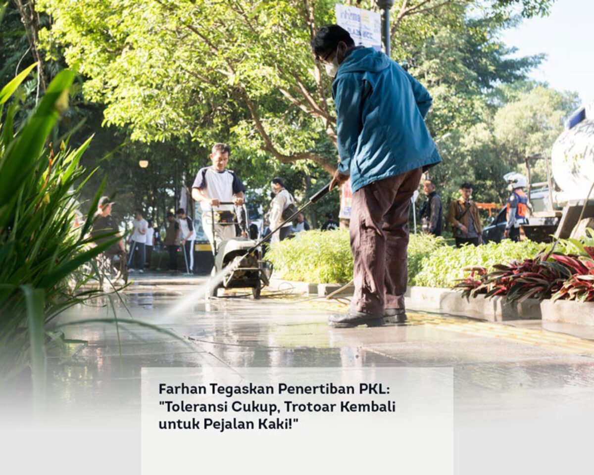 Farhan Tegaskan Penertiban PKL: “Toleransi Cukup, Trotoar Kembali untuk Pejalan Kaki”
