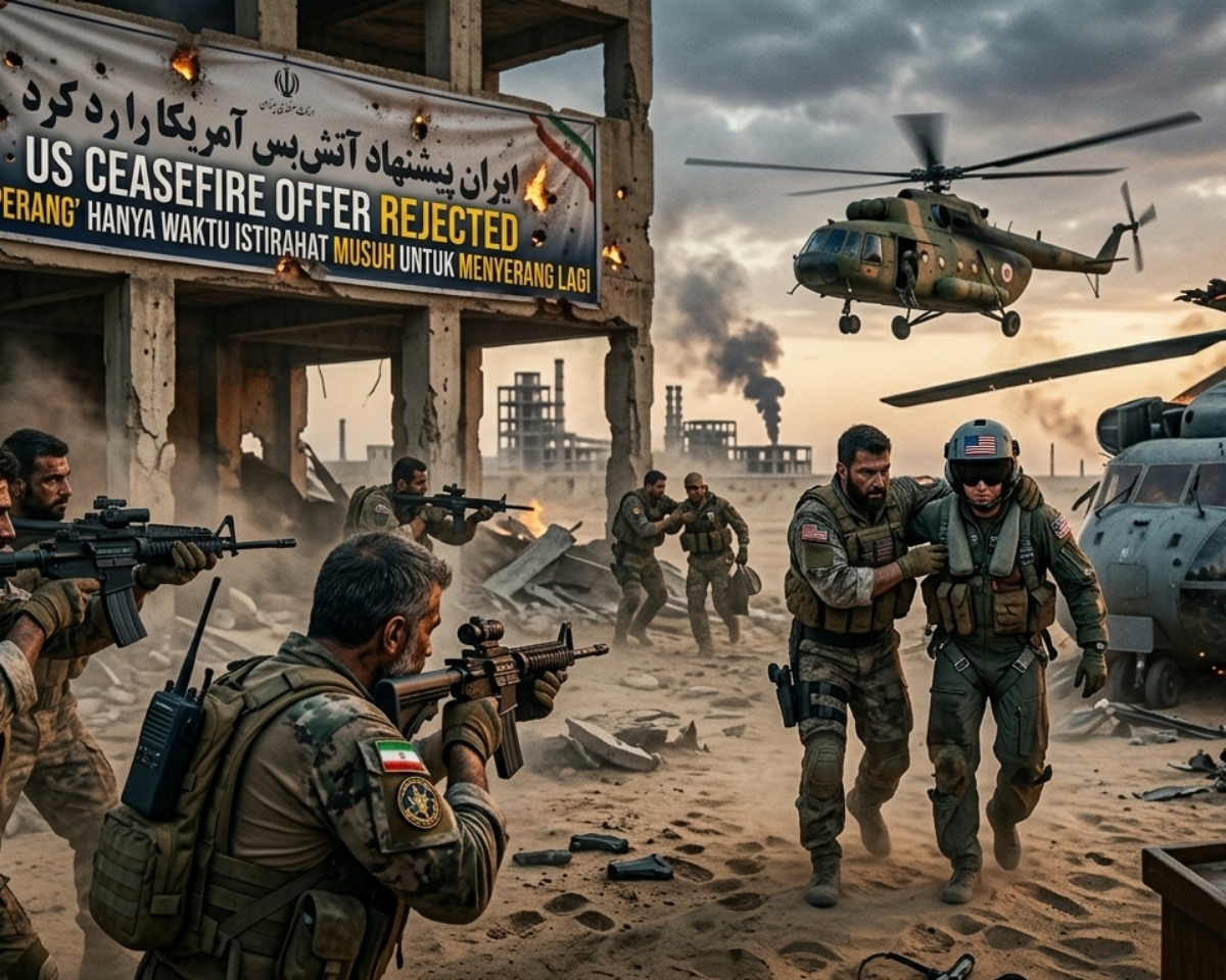 Drama Penyelamatan Pilot AS di Iran: Misi “Heroik” yang Katanya Sukses, Tapi Pesawatnya Gugur