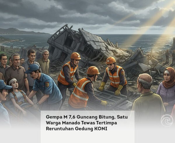 Gempa M 7,6 Guncang Bitung, Satu Warga Manado Tewas Tertimpa Reruntuhan Gedung KONI locusonline featured image Apr 2026