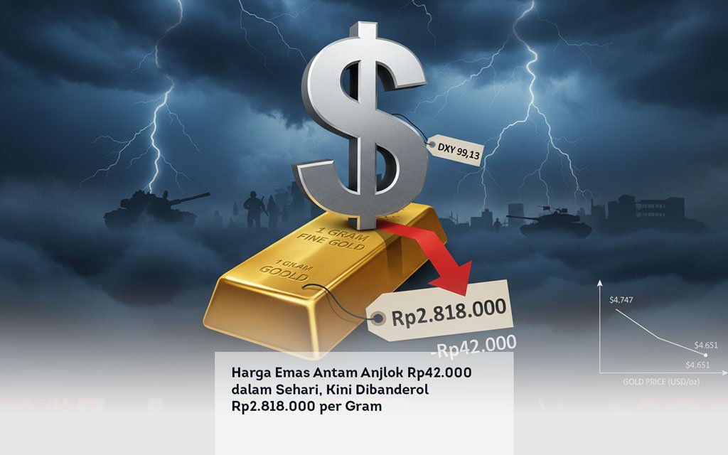 Harga Emas Antam Anjlok Rp42.000 dalam Sehari, Kini Dibanderol Rp2.818.000 per Gram locusonline featured image Apr 2026