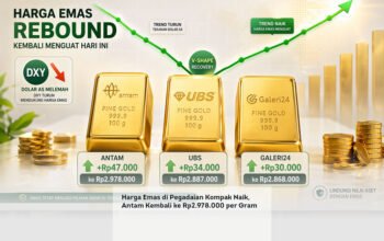 Harga Emas di Pegadaian Kompak Naik, Antam Kembali ke Rp2.978.000 per Gram