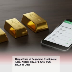 Harga Emas di Pegadaian Stabil Awal April: Antam Rp2,972 Juta, UBS Rp2,885 Juta