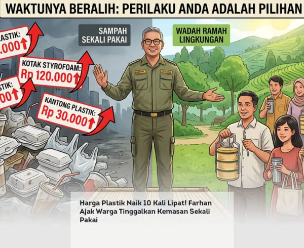 Harga Plastik Naik 10 Kali Lipat! Farhan Ajak Warga Tinggalkan Kemasan Sekali Pakai locusonline featured image Apr 2026