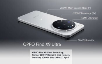 OPPO Find X9 Ultra Bocor Lagi, Sensor 200MP Hampir 1 Inci, Kamera Periskop 200MP, Siap Debut 21 April